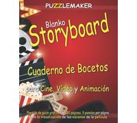 Blanko Storyboard Cuaderno De Bocetos Para Cine, Vídeo Y Animación: Plantilla De Guión Gráfico Con 180 Páginas. 9 Paneles Por Página Para La Visualización De Las Escenas De La Película