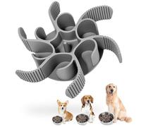 Blanlody Gamelle Anti Glouton Chien Grande Moyen Petit Taille, Gamelle Chiens Anti Glouton avec Ventouses, Découpable Gamelle pour Chien Anti Glouton avec Diverses Bols et Surélevées, Gris