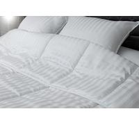 Blanrêve - Couette - Elégance en Satin Rayée - Esthetique et Chaude - pour lit de 1 personne - Microfibre - 200x200 cm - Blanc - Fabriqué en France