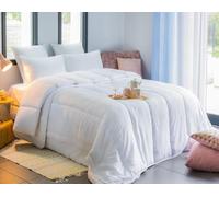 Blanrêve Couette Toutes Saisons - 170g/m² + 250g/m² - jumelable par Boutons Pression - pour lit de 2 Personne - 240x220 cm Entretien Facile, Blanc