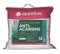 BLANREVE Lot de 2 Oreillers Triple Protection - 60 x 60 cm - Blanc blanc