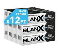 BlanX, Dentifrice Classic Black Dentifrice avec charbon actif blanchissant, naturel, non abrasif, pour dents blanches, lot de 12 x 75 ml