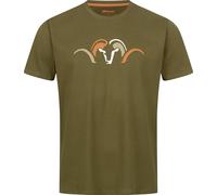 Blaser T-shirt Argali multicolore 25 pour homme, avec logo Argali multicolore et coupe moderne, tissu mélangé, Olive foncée., XXL