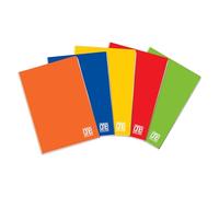 Blasetti One Color - Lot de 5 cahiers maxi format A4 (21 cm x 29,7 cm) - Lissage 4 m avec tableaux 4 mm - Papier 80 g/m² - Couleurs assorties - Lot de 5