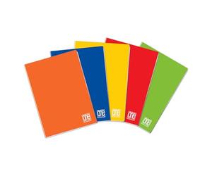 Blasetti One Color Lot de 5 cahiers maxi format A4 (21 cm x 29,7 cm) - Rayures 0 Q, tableaux avec marges - papier 80 g/m² - Couleurs assorties - Lot de 5