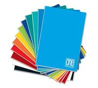 Blasetti - Paquet de 10 One Color - Cahier de composition - Format A4 (21x29,7) - Couverture en carton de couleurs assorties - 20 feuilles en papier usomano 80 g/m² certifié FSC - Lignage 1R