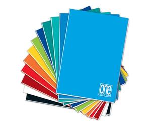 Blasetti - Paquet de 10 One Color - Cahier de composition - Format A4 (21x29,7) - Couverture en carton de couleurs assorties - 20 feuilles en papier usomano 80 g/m² certifié FSC - Lignage 5M