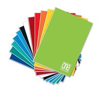 Blasetti - Paquet de 10 One Color - Cahier de composition - Format A5 (15x21) - Couverture en carton de couleurs assorties - 20 feuilles en papier usomano 80 g/m² certifié FSC - Lignage BL