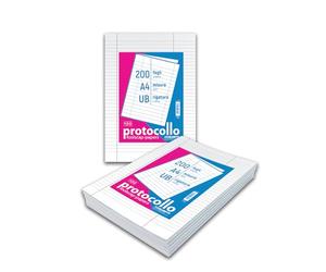Blasetti Risme Fiche Protocole - Lot de 200 feuilles format A4 pour les tâches de classe moyenne et supérieure, pour les études notariées ou avocats, papier de 60 g - Ligne UB (utilisation de timbre)