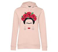 Blasfemus Frida Kahlo Sweat à capuche officiel pour femme avec roses rouges et boucles d'oreilles, Soft-Rose, S