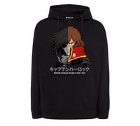 Blasfemus Sweat Homme Capuche, Captain Harlock - Anime Manga Dessins Animés Années 80, Noir , M