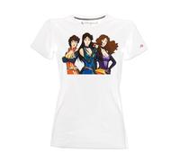 Blasfemus T-shirt femme avec yeux de chat, dessins années 80, blanc, S