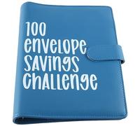 BLASHRD 100 Enveloppes Challenge Binder Classeur de Défis D'Épargne, Classeur de Budget, Moyen Facile et Amusant D'Économiser de L'Argent (Bleu)