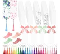 BLASHRD 100 Pièces Marque-Pages en Acrylique Vierges, Marque-Pages en Acrylique Transparent, Marque-Pages Bricolage pour les Amateurs Livres, Artisanat, Lecture D'Étiquettes Cadeaux