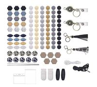BLASHRD 112 Pcs Perles de Silicone Fabrication de Perles de Gel de Silice pour la Fabrication de Porte-Clés, pour Porte-Badge D'Identité