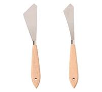 BLASHRD 2 PièCes Couteau de Peinture Spatule Palette Couteau Manche en Bois et Lame en MéTal Accessoires de Peinture pour L'Art et la Peinture