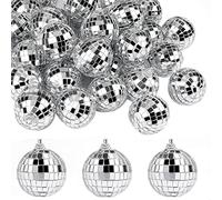 BLASHRD 30 PièCes Boules De Miroir Disco 2 Pouces Boule De Miroir RéFléChissante Boule Suspendue pour Les DéCorations De Maison De FêTe d'arbre De NoëL