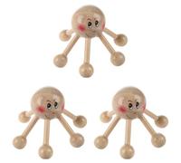 BLASHRD 3X Masseur de Cuir Chevelu avec 6 Pieds en Bois