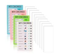 BLASHRD 4 Pièces My Chores Check List Board Memo Plastic Board avec 10 Papier Cartonné Détachable Fit For Kids Home