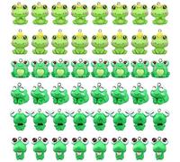 BLASHRD 48 PièCes Grenouille Breloques pour la Fabrication de en Vrac Mignon Pendentifs Animaux Grenouille Verte Breloques Porte-CléS Petits Fabrication Breloques