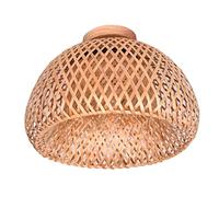 BLASHRD Bambou Osier Luminaire en Rotin Encastré Plafonnier Suspendu pour Salon Chambre à Coucher Salle à Manger, 30X18Cm