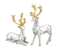 BLASHRD Ensemble de Cadeaux Décoratifs Kit 2PCS Sculpture de Cerf 3D Ornements Géométriques de Cerf Utilisés pour Créer Une Atmosphère Festive Kit de Décoration