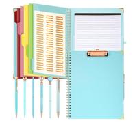 BLASHRD Ensemble de Stylos à Bille Bloc-Notes Rechargeable, 5 Séparateurs avec 10 Poches de Rangement, Classeur à Presse-Papiers, Stylo à Diamant en Cristal pour L'École A