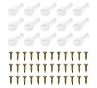 BLASHRD Kit de 50 Paires de Clips de Retenue de Verre Clips de Verre D'Armoire Clips de Portes en Plastique de 4 Mm avec Vis pour Fixer les Portes D'Armoires en Verre