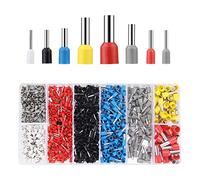 BLASHRD Kit de Bornes de Connecteur de Viroles de Fil Assortiment de 1200 Pièces Kit de Connecteur de Fil de Virole Isolé Extrémité de Broche de Cordon