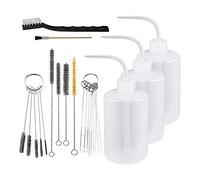 BLASHRD Kit de Nettoyage de 24 Pièces pour Pulvérisateur de Peinture Peinture en Aérosol 500 Ml Plastique Squeeze Bouteille de Lavage Tube Bouteille Brosses Kit de Nettoyage de à Peinture