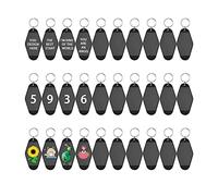 BLASHRD Lot de 30 Porte-CléS Motel Vierges éTiquettes Porte-CléS Vintage HôTel Porte-CléS Sublimation Blanc DéCoratif, Noir