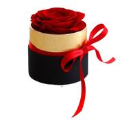 BLASHRD Niveau Romantique A Rose Éternelle dans Une Boîte Cadeaux pour Femme, Véritable Rose Préservée, Ensemble Cadeau de Fleurs, Décoration D'Intérieur, Saint-Valentin, Mariage-D