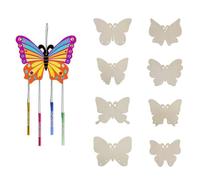 BLASHRD Ornements de Carillon à Vent pour Enfants Bricolage Peint Fête d'anniversaire Activité Artistique Décoration Pendentif, Ensemble Papillon