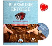 blasmusik Succès - 20 titre les plus populaires de Le Domaine blasmusik, mittelschwer arrangés de Karl Kier Maier pour accordéon de Styrie - avec CD, poignée Police Table et cœur coloré Note Pince