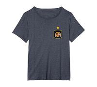 Blason Espagne T-Shirt, Femme Grandes Tailles, Bleu Chiné, 1X
