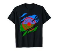 Blason et Drapeau Gitan, Romani, calé, Design 3D T-Shirt