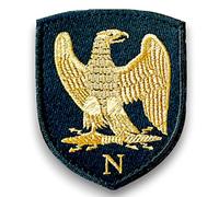 Blason Impérial de Napoléon Noir - Ecusson/patch de Napoleon avec dos scratch et support à coudre fourni - Qualité Militaire
