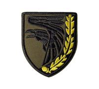 Blason tactique Morale Patch aigle 7 x 8 cm - Vert olive Patch avec couronne de laurier - Écusson militaire brodé avec fermeture pour sac à dos, gilet et veste