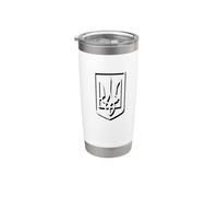Blason Ukraine Gerfalke Trident blason comme ombre de frappe Gobelet isotherme en acier inoxydable double paroi