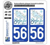 blasonimmat 2 Autocollants de Plaque d'immatriculation Auto 56 Belle-Ile-en-Mer - Tourisme