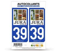 blasonimmat 2 Autocollants Plaque immatriculation 39 Jura - Massif