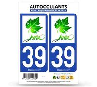 blasonimmat 2 Autocollants Plaque immatriculation 39 Jura - Vignoble