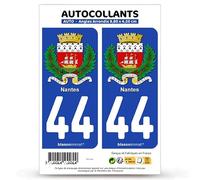blasonimmat 2 Autocollants Plaque immatriculation 44 Nantes - Armoiries