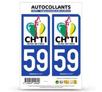 blasonimmat 2 Autocollants Plaque immatriculation 59 Ch'ti, Chti, Chtimi
