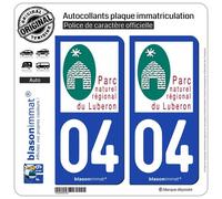 blasonimmat 2 Autocollants Plaque immatriculation Auto 04 Luberon - Parc Naturel Régional