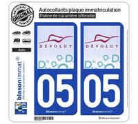 blasonimmat 2 Autocollants Plaque immatriculation Auto 05 Le Devoluy - Commune