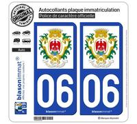 blasonimmat 2 Autocollants Plaque immatriculation Auto 06 Nice - Ville