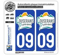 blasonimmat 2 Autocollants Plaque immatriculation Auto 09 Saint-Girons - Agglo