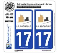 blasonimmat 2 Autocollants Plaque immatriculation Auto 17 La Rochelle - Tourisme