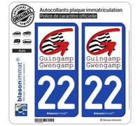 blasonimmat 2 Autocollants Plaque immatriculation Auto 22 Guingamp - Ville